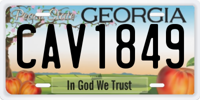 GA license plate CAV1849