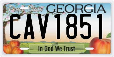 GA license plate CAV1851