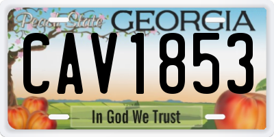GA license plate CAV1853