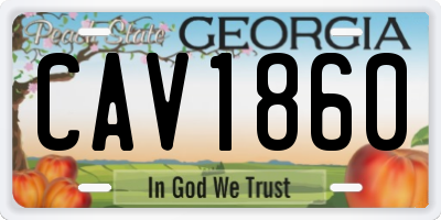 GA license plate CAV1860