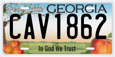 GA license plate CAV1862