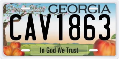 GA license plate CAV1863