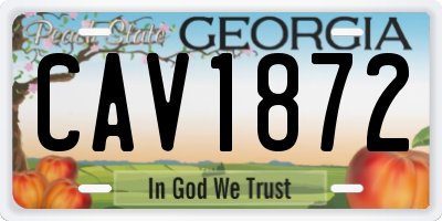 GA license plate CAV1872