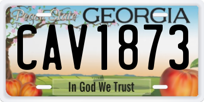 GA license plate CAV1873
