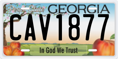 GA license plate CAV1877