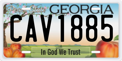 GA license plate CAV1885