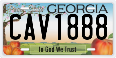 GA license plate CAV1888