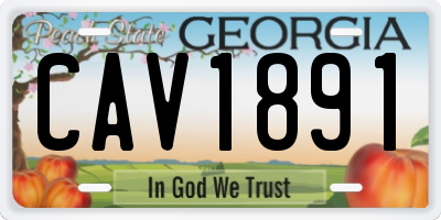 GA license plate CAV1891