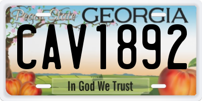 GA license plate CAV1892