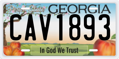 GA license plate CAV1893