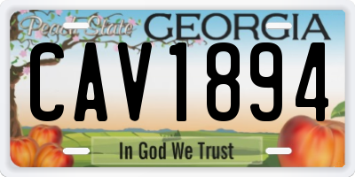 GA license plate CAV1894