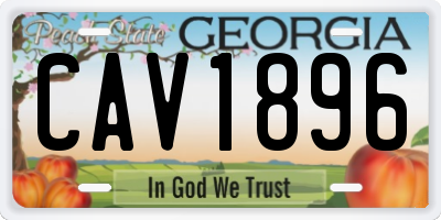 GA license plate CAV1896