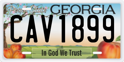 GA license plate CAV1899