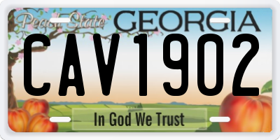 GA license plate CAV1902