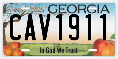 GA license plate CAV1911