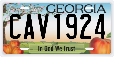 GA license plate CAV1924
