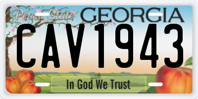 GA license plate CAV1943