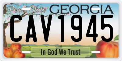 GA license plate CAV1945