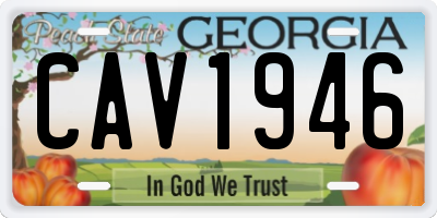 GA license plate CAV1946