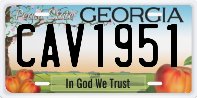 GA license plate CAV1951