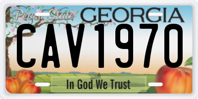 GA license plate CAV1970