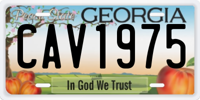 GA license plate CAV1975