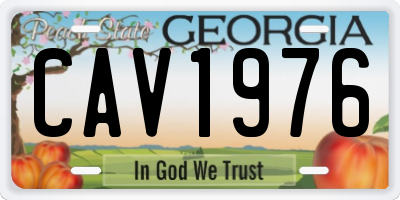 GA license plate CAV1976