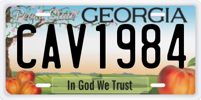 GA license plate CAV1984