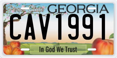 GA license plate CAV1991