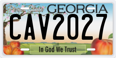 GA license plate CAV2027