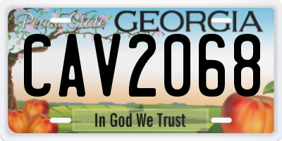 GA license plate CAV2068