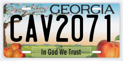 GA license plate CAV2071