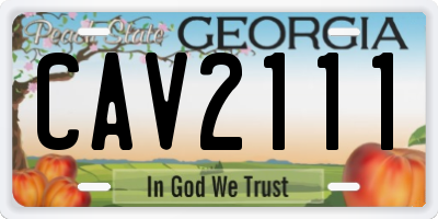 GA license plate CAV2111