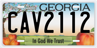 GA license plate CAV2112