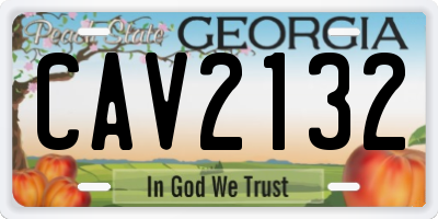GA license plate CAV2132