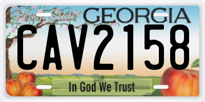 GA license plate CAV2158
