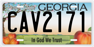 GA license plate CAV2171