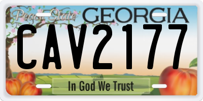 GA license plate CAV2177