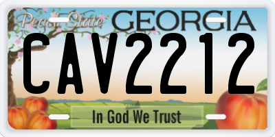 GA license plate CAV2212