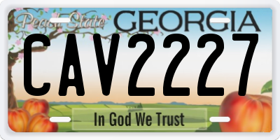 GA license plate CAV2227