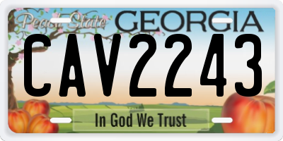 GA license plate CAV2243