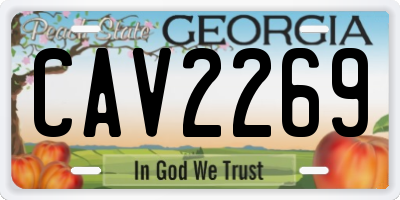 GA license plate CAV2269