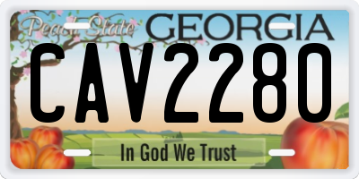 GA license plate CAV2280