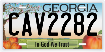 GA license plate CAV2282