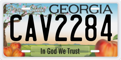 GA license plate CAV2284