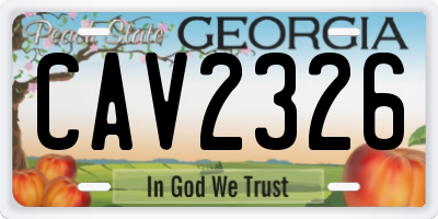 GA license plate CAV2326