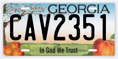 GA license plate CAV2351