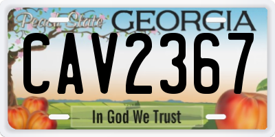 GA license plate CAV2367