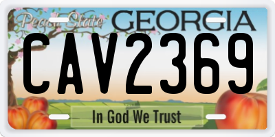 GA license plate CAV2369