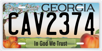 GA license plate CAV2374